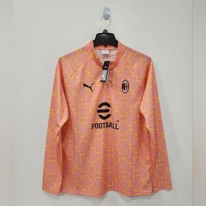 AC Milan Puma 25/26 Pre-Match dryCell Quarter-Zip Top Light Orange Size Large NW